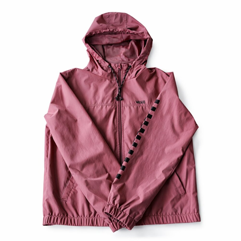 Vans Hooded Windbreaker Jacket Dusty Rose Pink Medium Womens - Picture 2 of 8